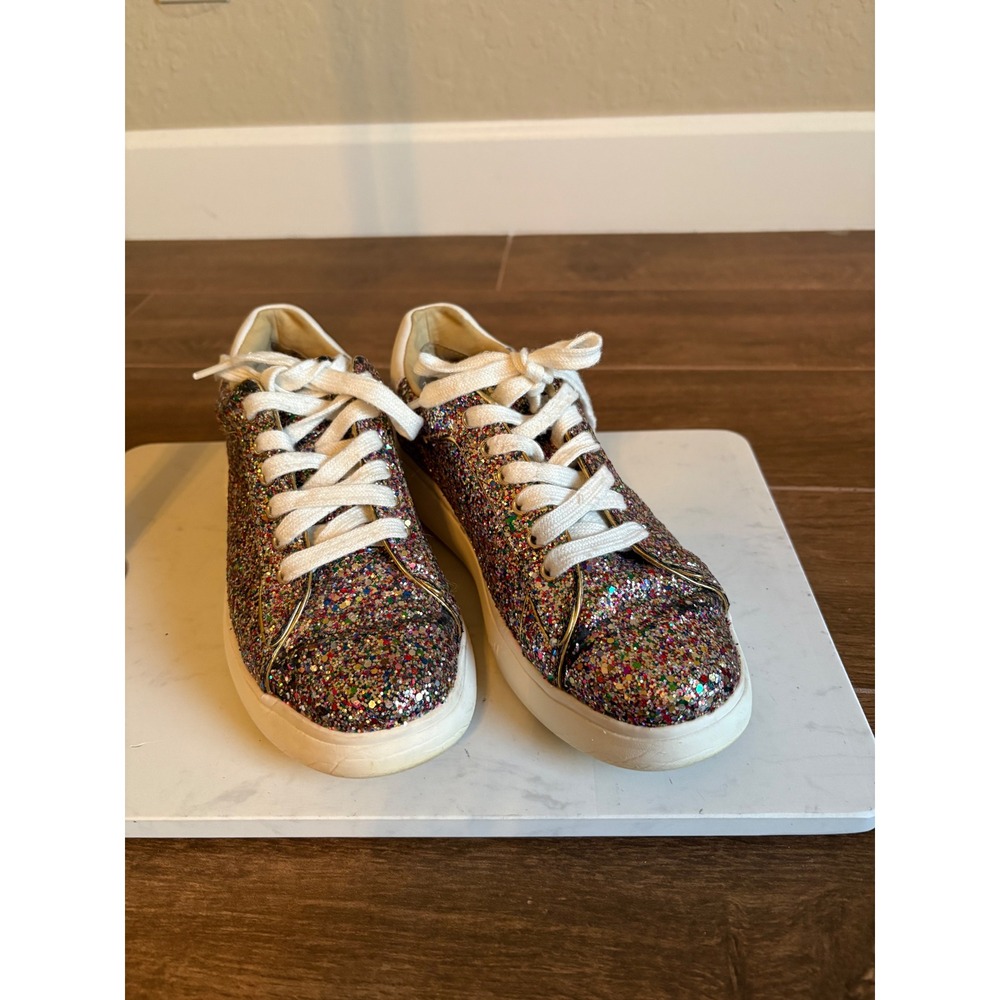 Kate Spade New York Lift Multi Color Glitter Platform Sneakers Womens 7B Glam